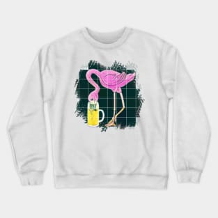 Flamingo Drinking Beer shirt Crewneck Sweatshirt